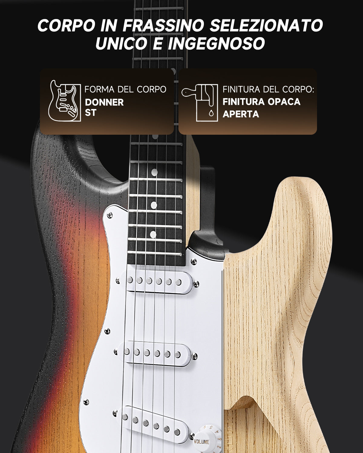 Donner DST-80 Chitarra elettrica-Sunburst##