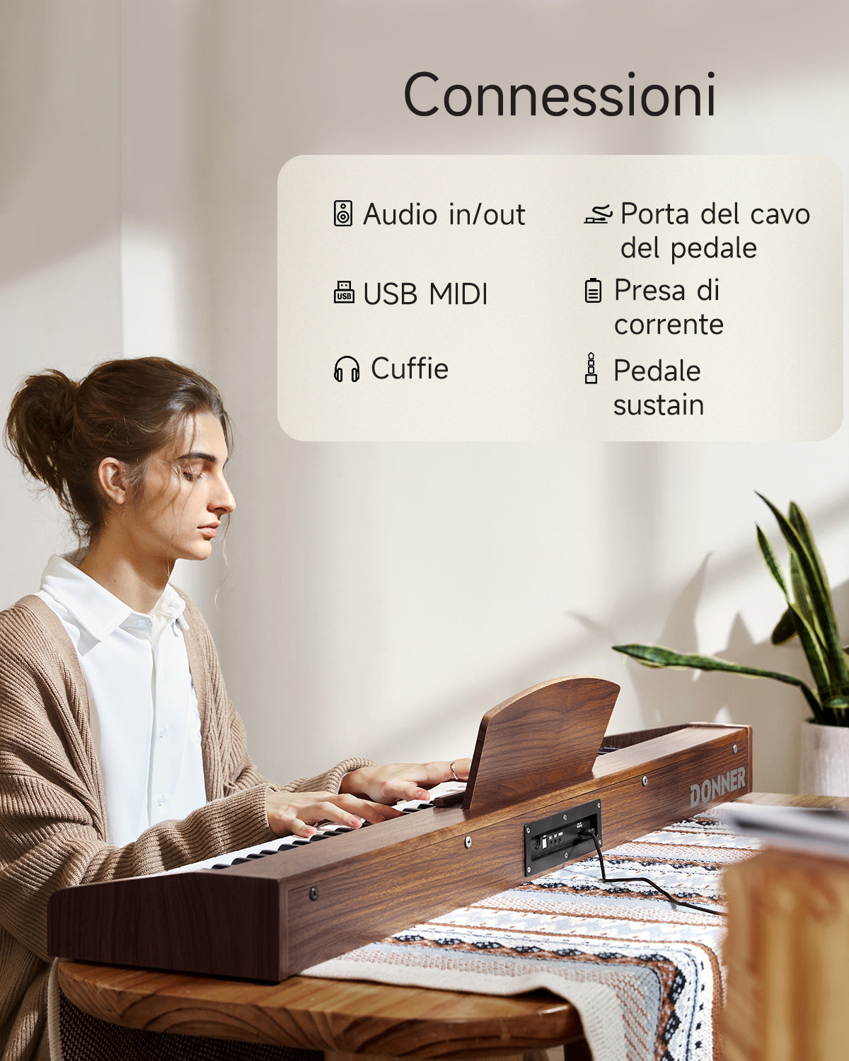 Donner DEP-1S Pianoforte digitale in  semi-pesato