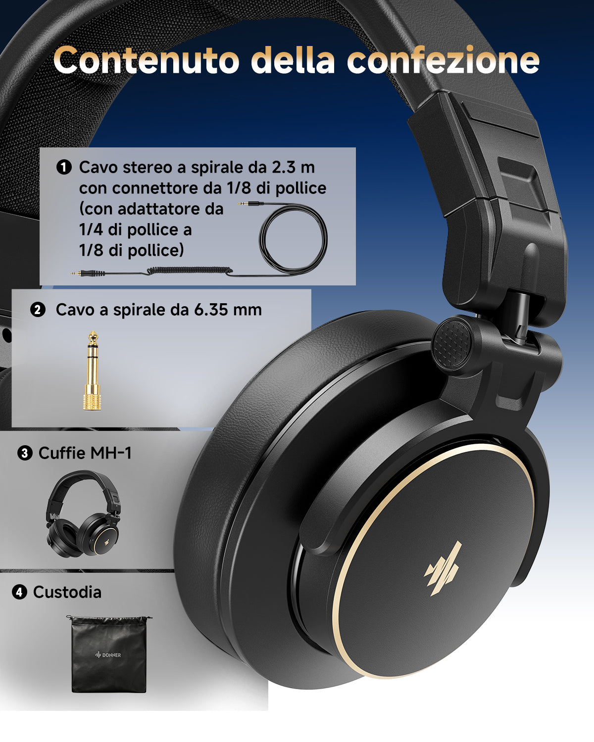 Donner MH1 Cuffie Monitor da Studio