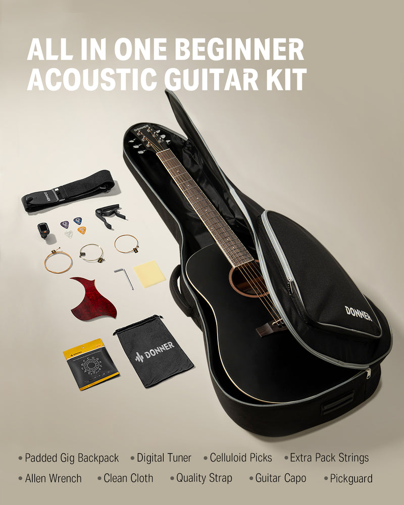 Donner DAG-1CB chitarra acustica kit full size da 41 pollici per destrimani