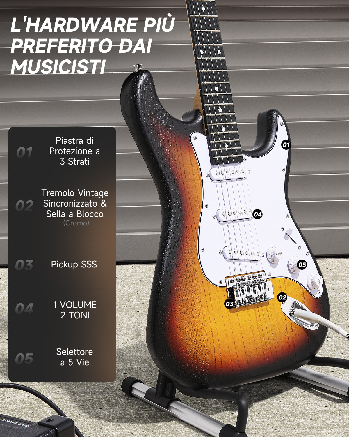 Donner DST-80 Chitarra elettrica-Sunburst##