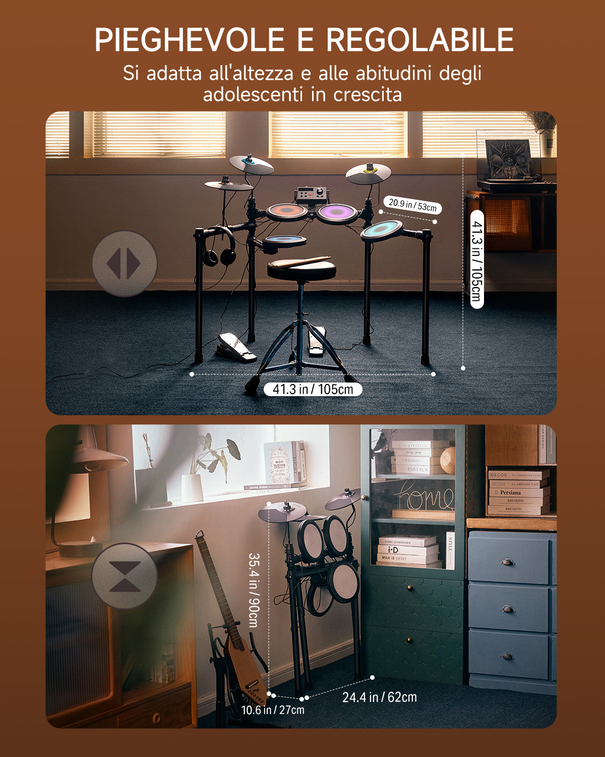 Donner DED-70L Batteria elettronica con luci LED
