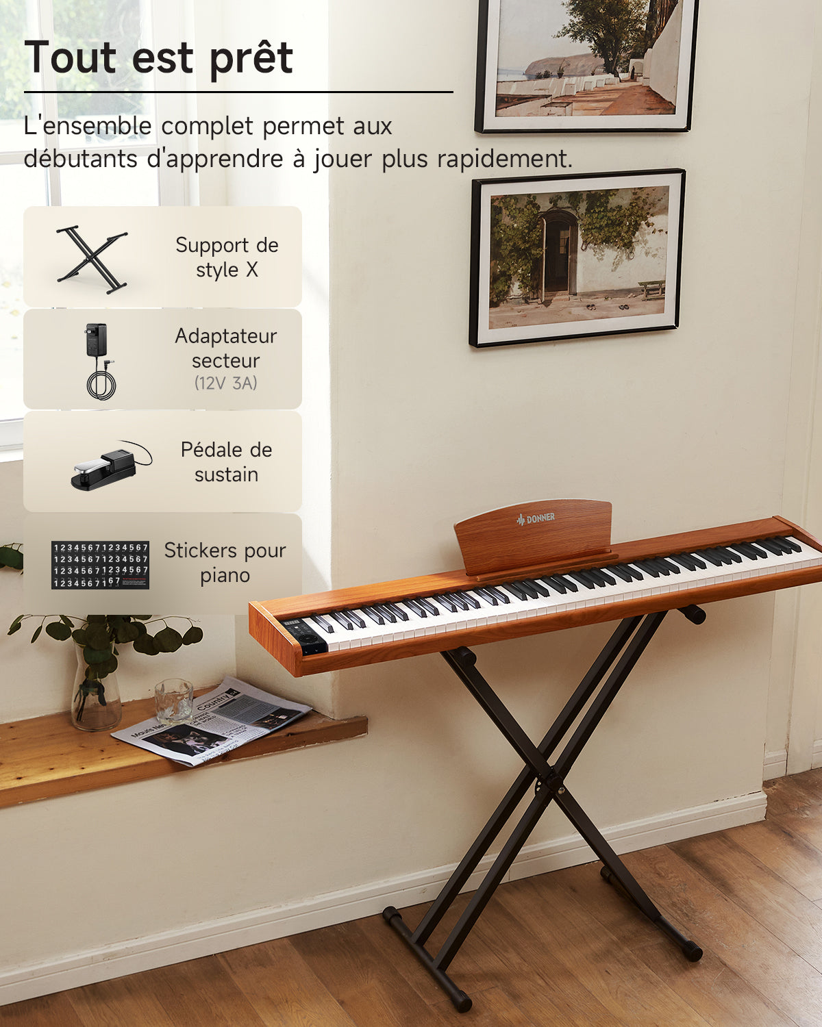 Donner DEP-1S Pianoforte digitale in  semi-pesato