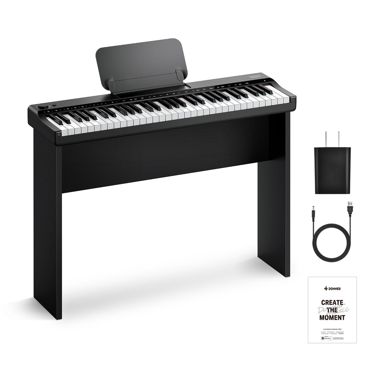 Tastiera Elettronica 61 Tasti Con Supporto Regolabile E Sgabello Pianoforte Elettronico Con Tasti Illuminati - 11