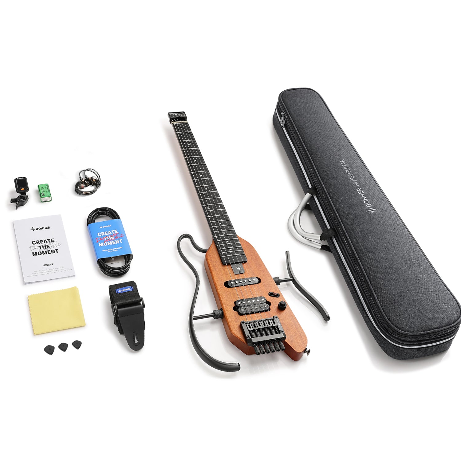 ギター Donner Hush guitar HUSH X Donner HUSH™ X Chitarra elettrica ultraleggera senza testa