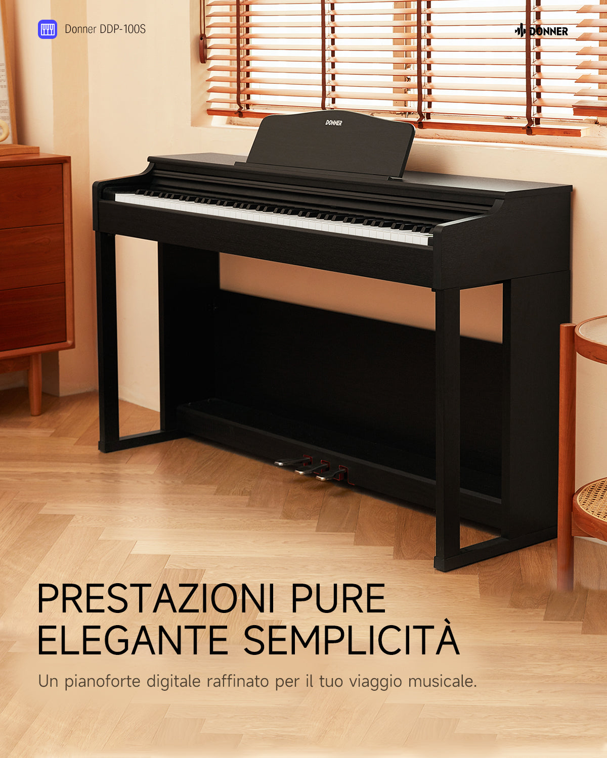 Donner DDP-100S Piano Digitale con Meccanismo a Martello Progressivo