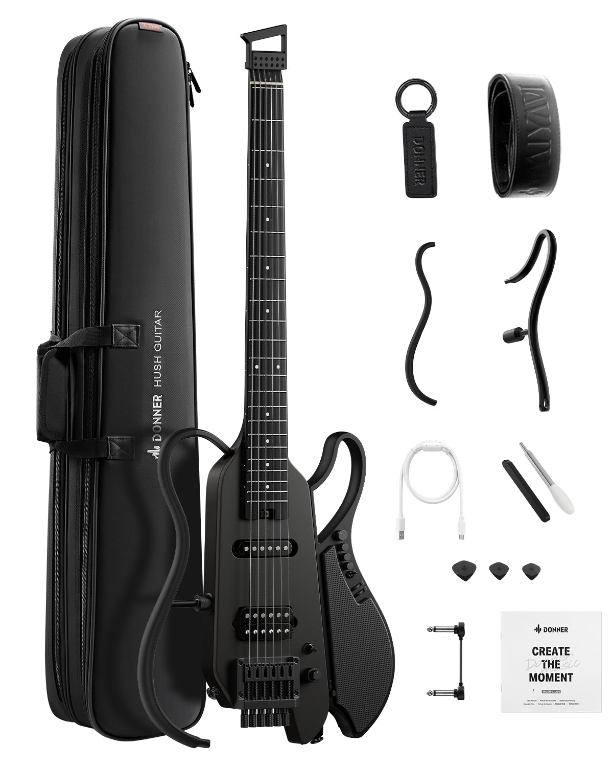 Donner HUSH X LIVE Chitarra da viaggio  (disponibile anche in edizione MIYAVI)