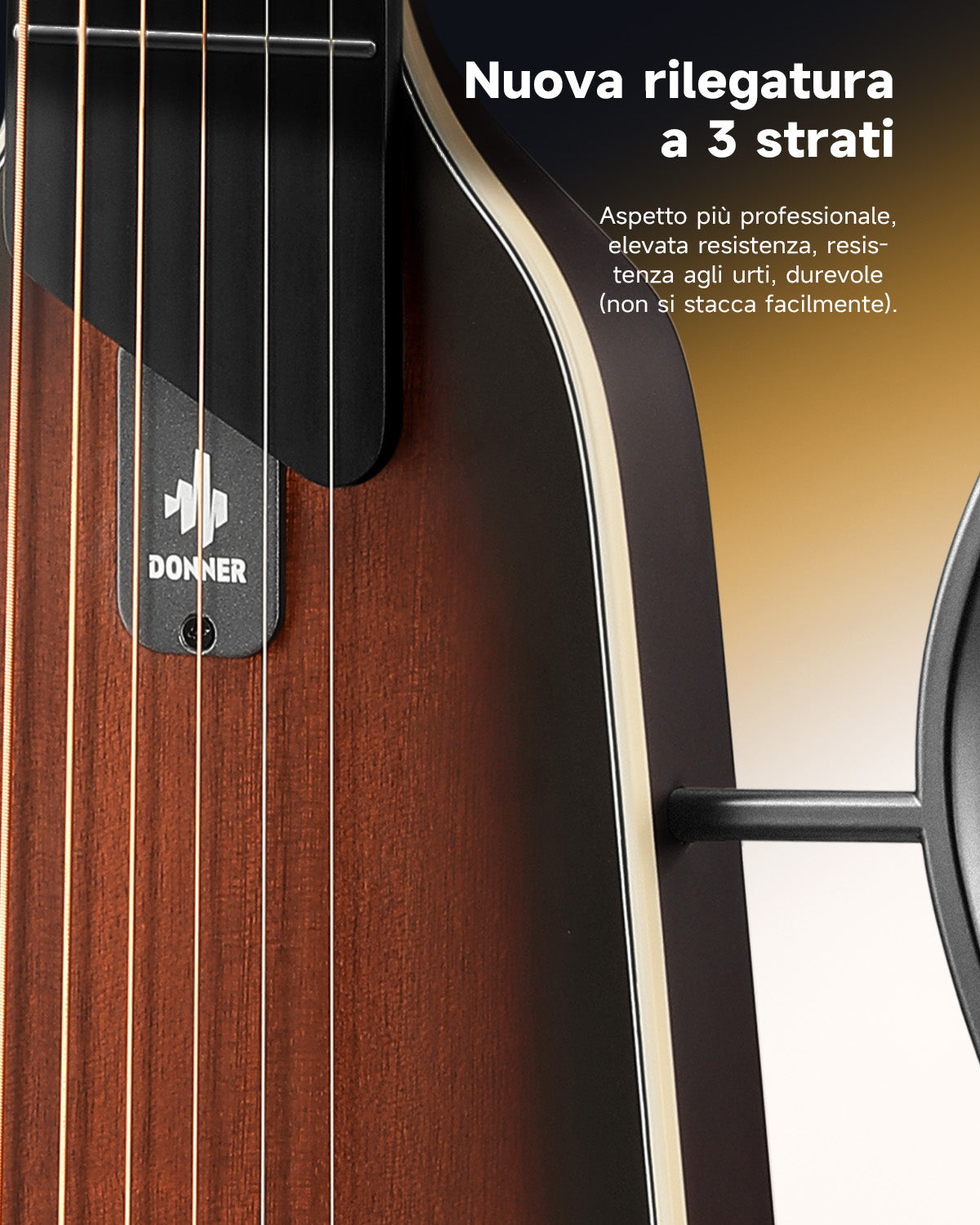 Donner HUSH I Evo2 Chitarra-Sunburst##
