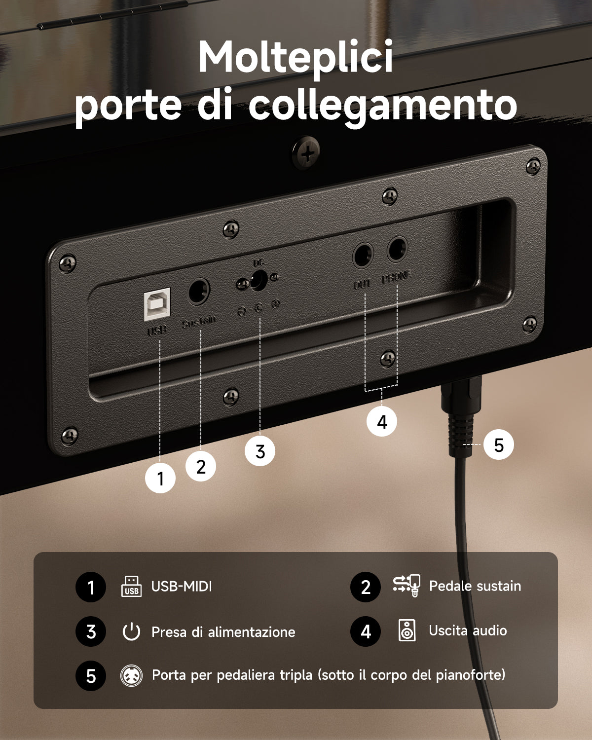 Donner DDP-75 Glossy Flip-Top Pianoforte Digitale Verticale