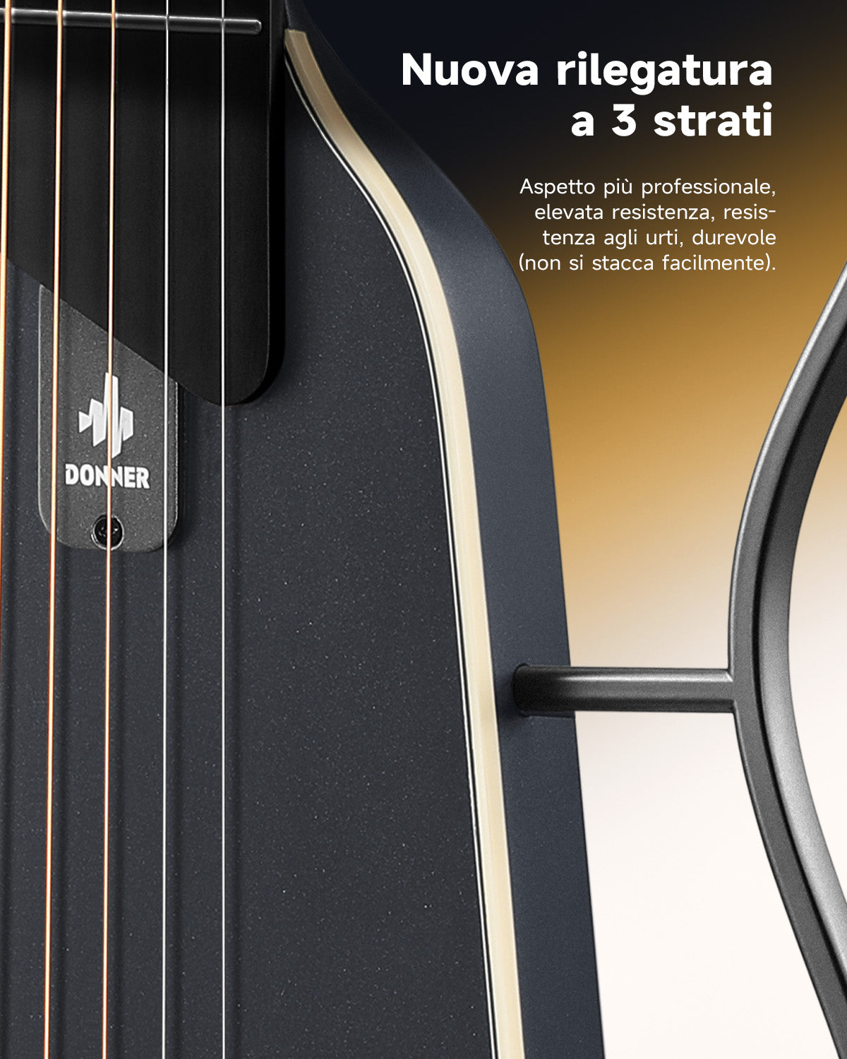 Donner HUSH I Evo2 Chitarra-Nero##