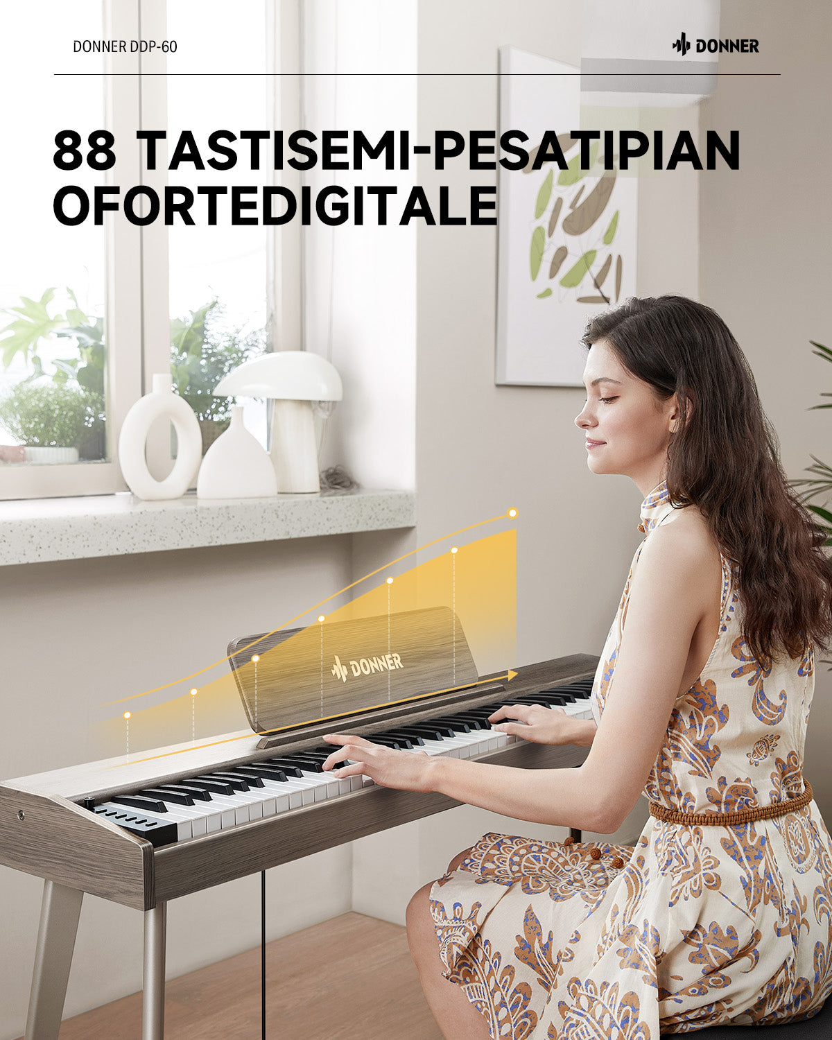Donner DDP-60  tastiera semipesata-Grigio-bruno##