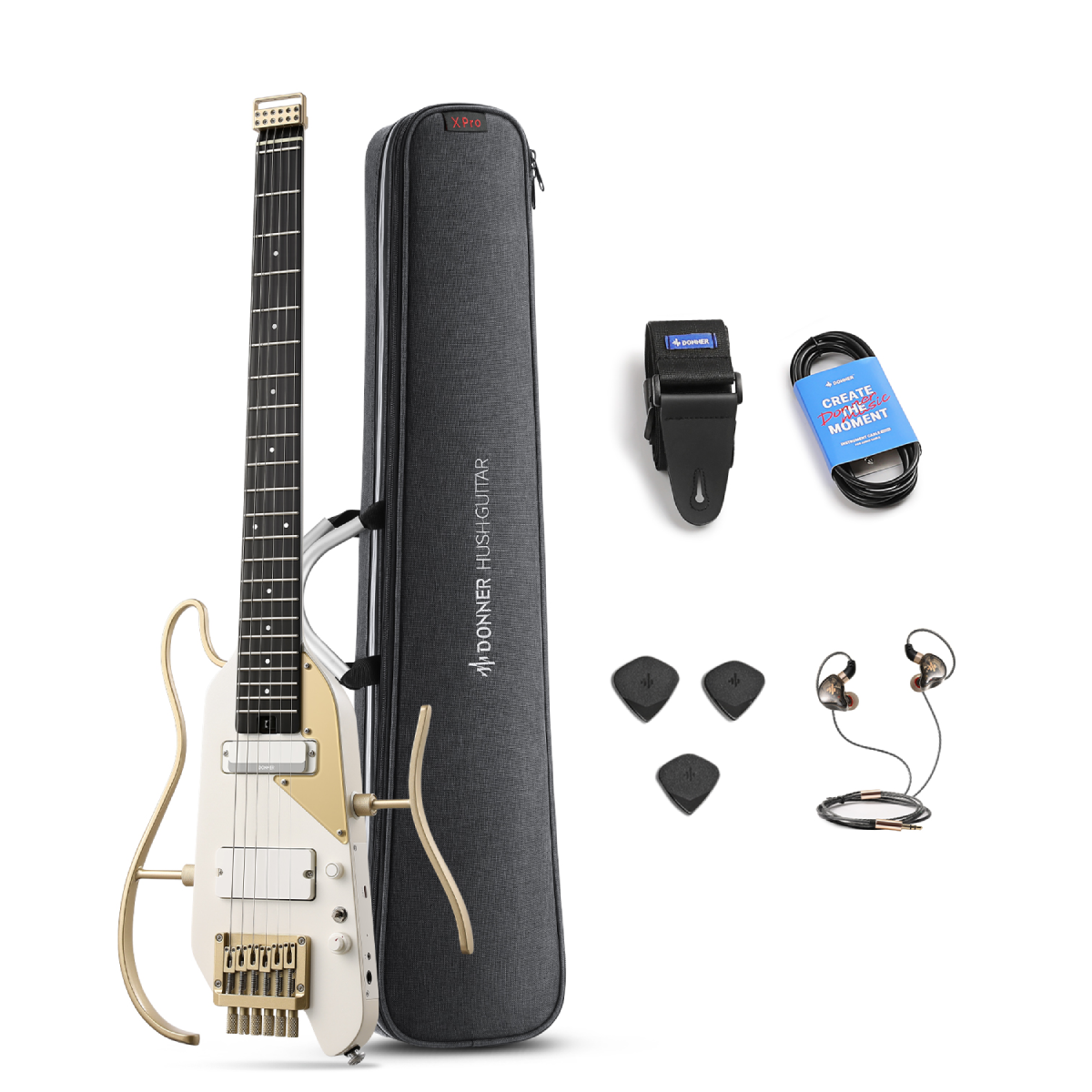 Donner HUSH™ X PRO Chitarra da viaggio versatile