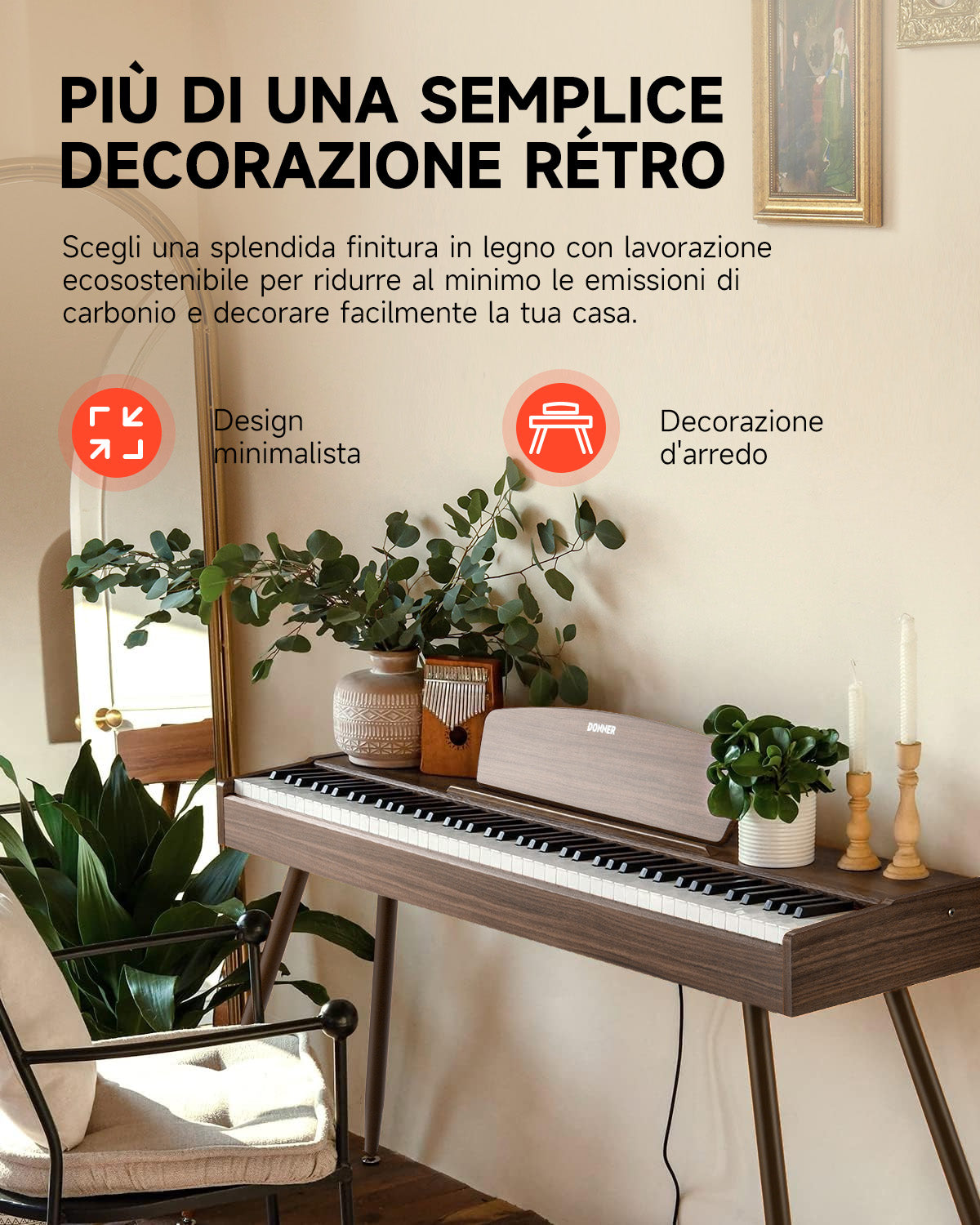 Donner DDP-80 tastiera fully weighted in legno-Noce##