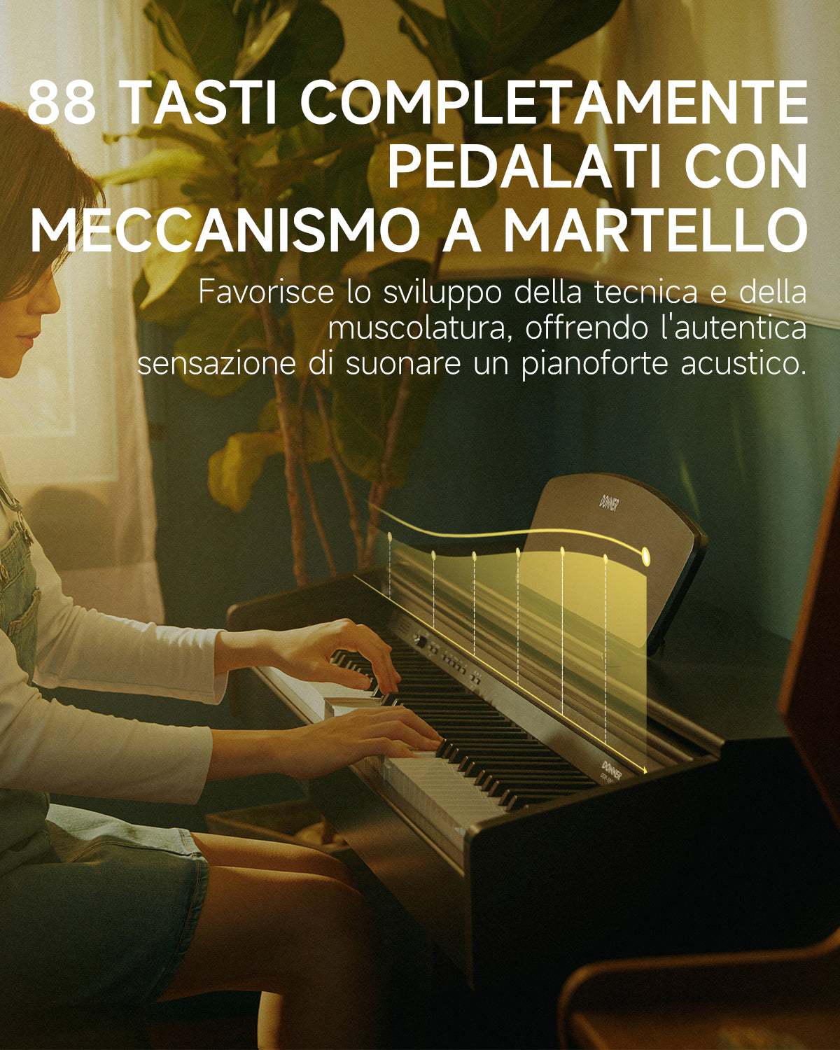 Donner DDP-300 Pianoforte Digitale per Casa con Tasti Semi-pesati (Versione Aggiornata)
