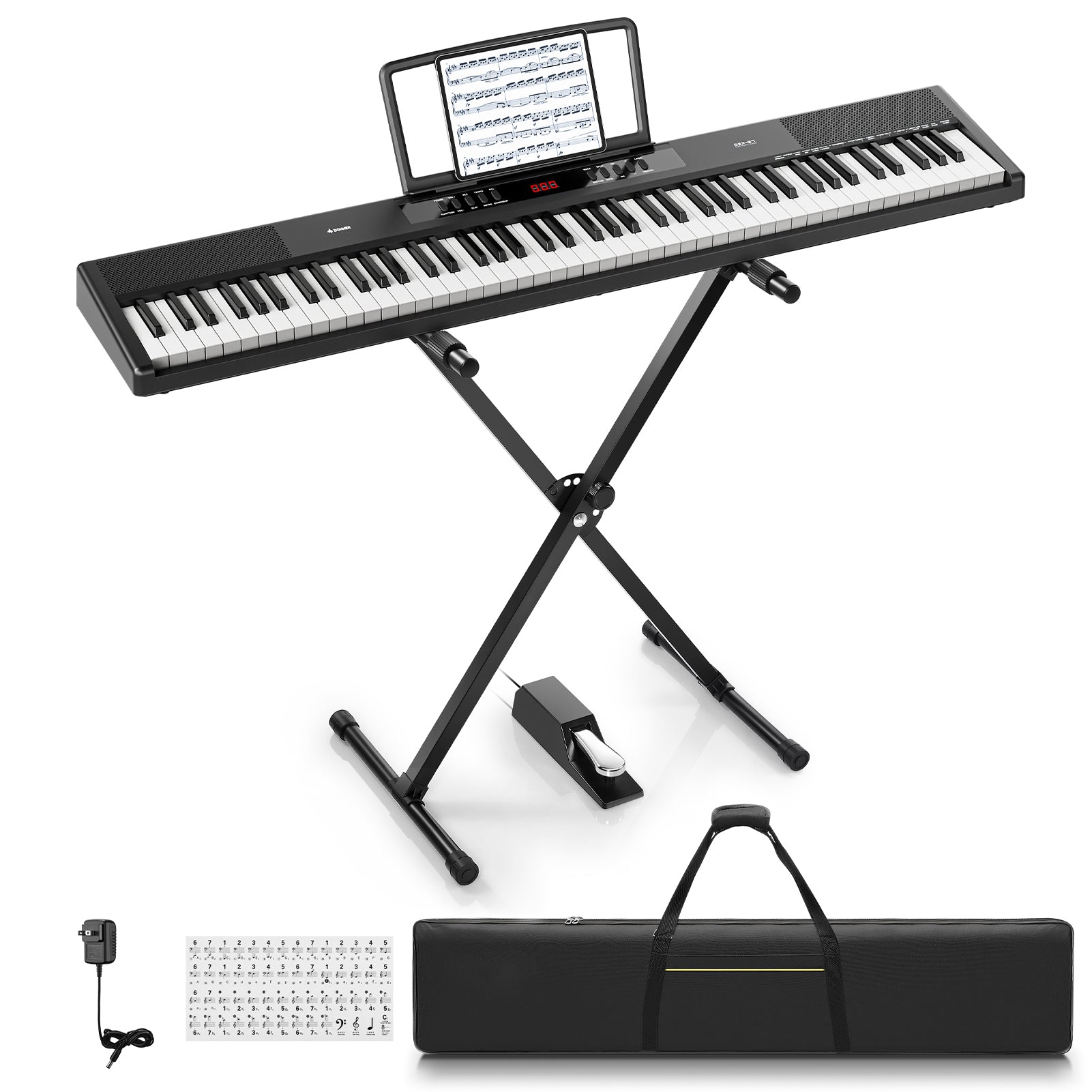 Pianoforte digitale portatile Donner DEP-07 a 88 tasti semipesati.