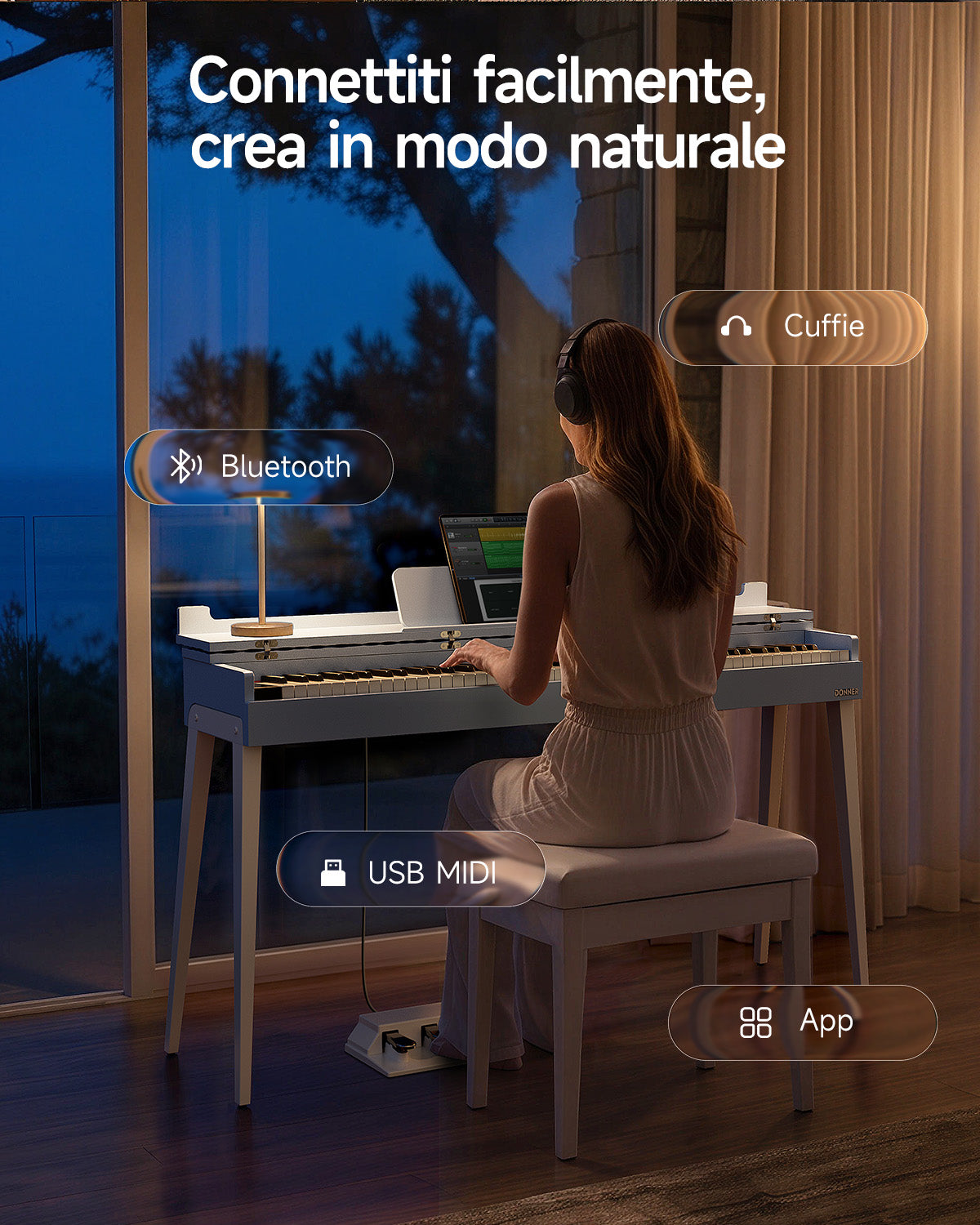 Donner OURA S200 Pianoforte Digitale da Casa a 88 Tasti