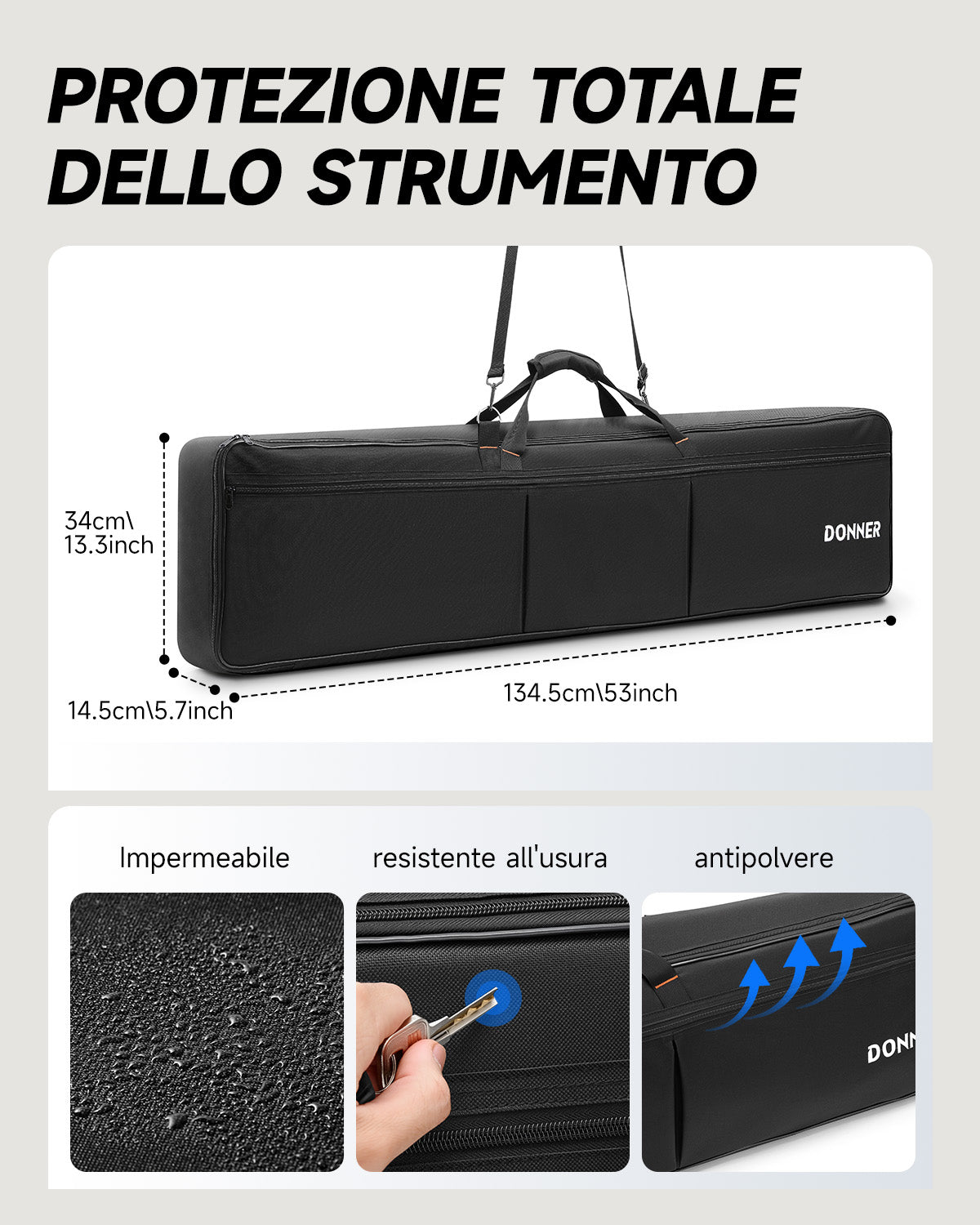 Donner Borsa per tastiera da 88 tasti