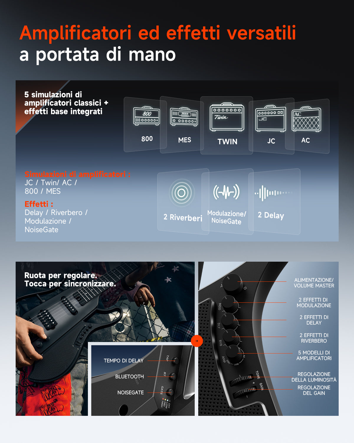 Donner HUSH X LIVE Chitarra da viaggio  (disponibile anche in edizione MIYAVI)