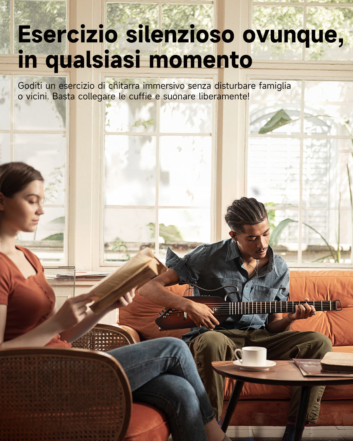 Donner HUSH™ I Chitarra da viaggio ultraleggera e portatile-Sunburst##