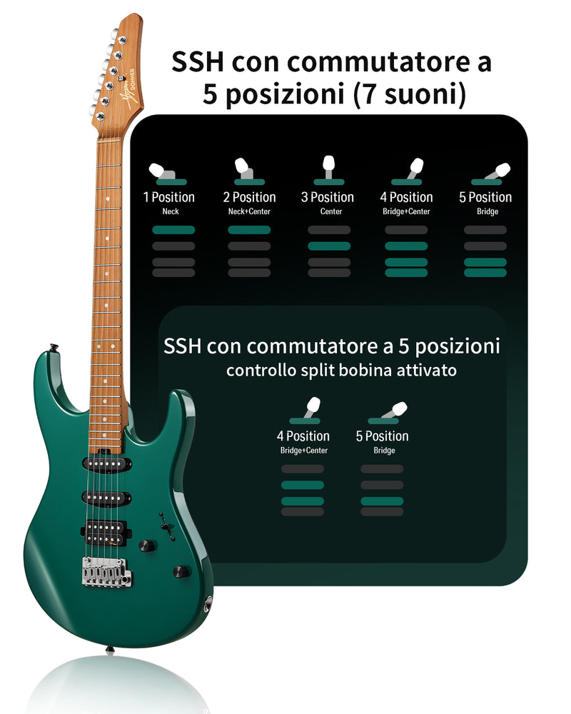 【Scatola aperta】Donner DST-700 chitarra elettrica