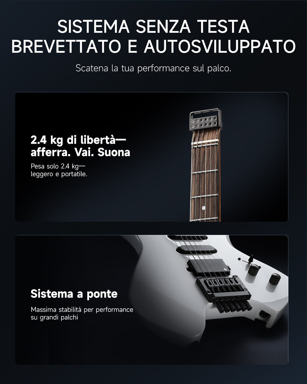 Donner NHL-500 Chitarra elettrica senza paletta-Bianco##