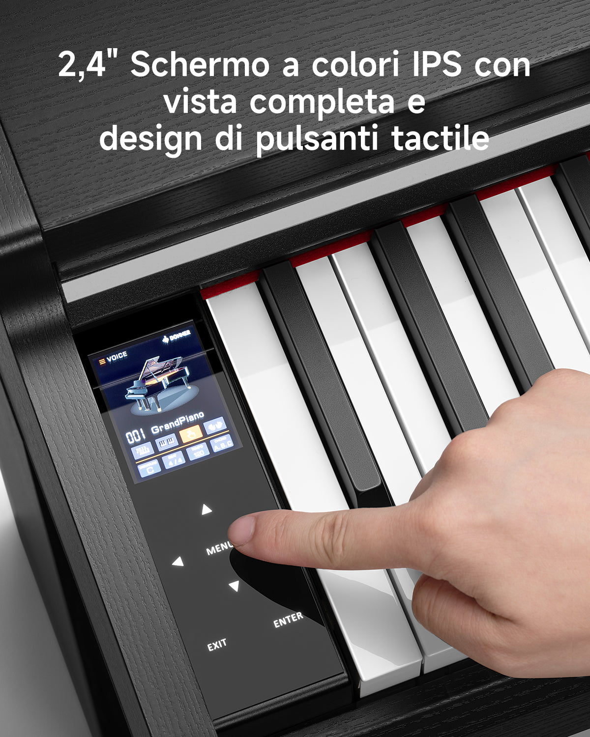 Donner DDP-200 PRO Pianoforte digitale verticale progressivo a 88 tasti con pesatura a martello-Nero##