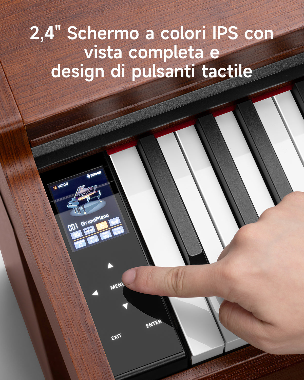 Donner DDP-200 PRO Pianoforte digitale verticale progressivo a 88 tasti con pesatura a martello-Natura##