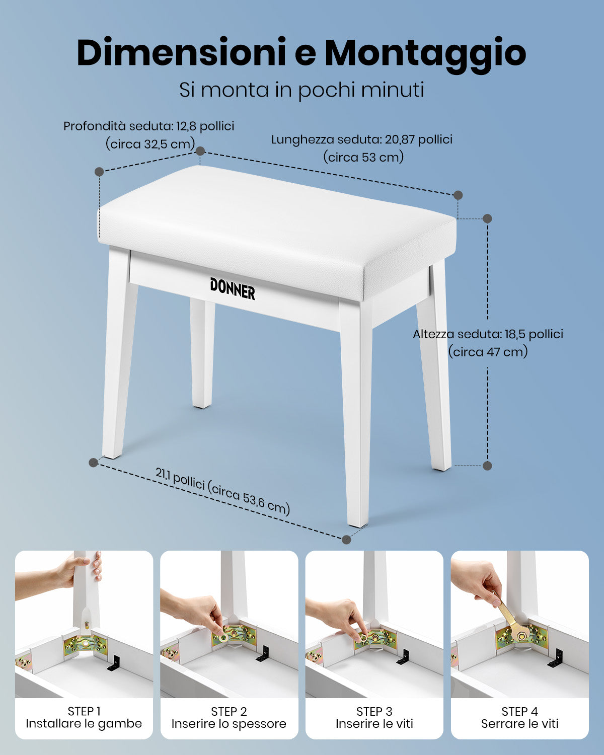 Donner OURA S200 Panchina per pianoforte abbinata