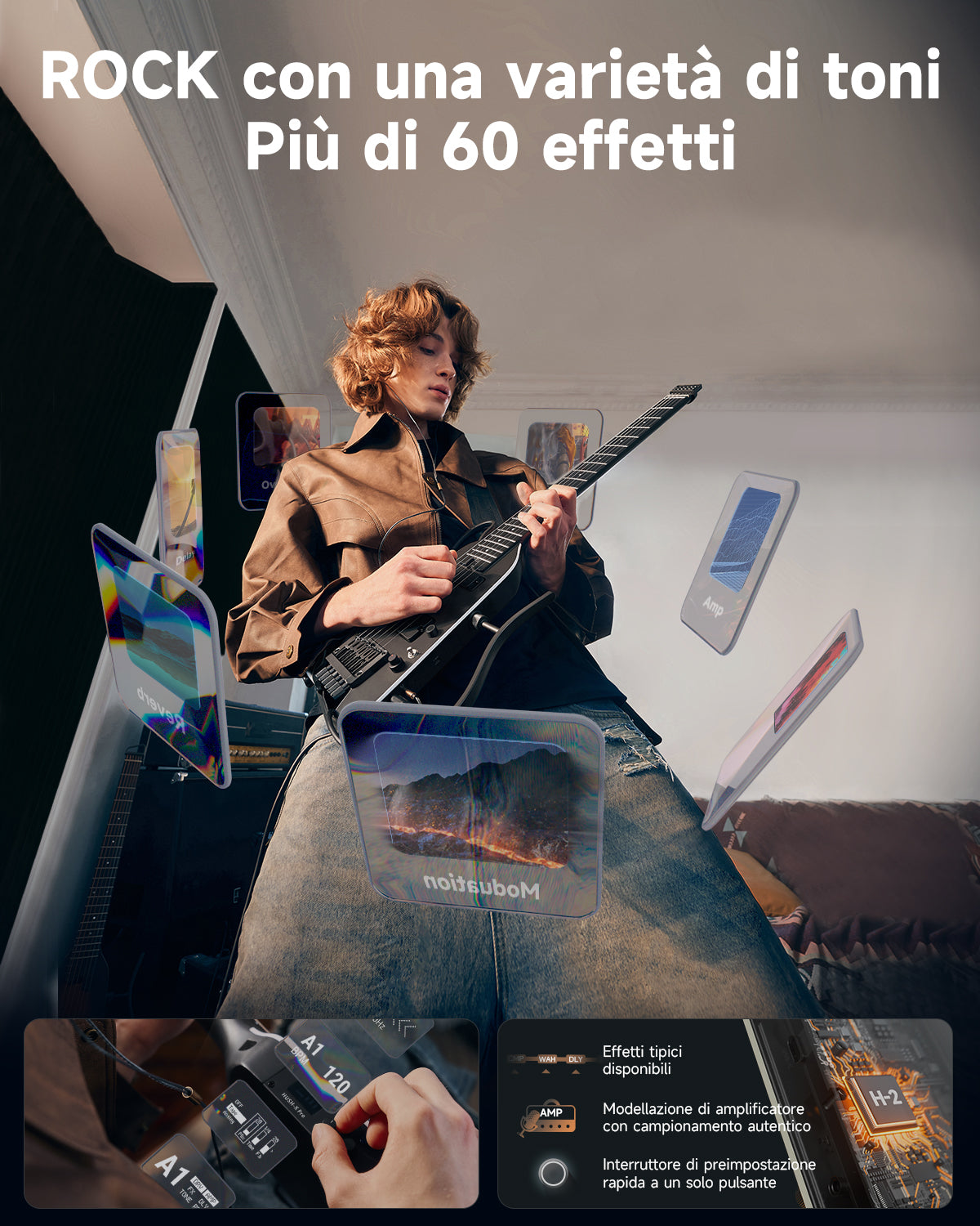 Donner HUSH™ X PRO Chitarra da viaggio versatile-Nero##