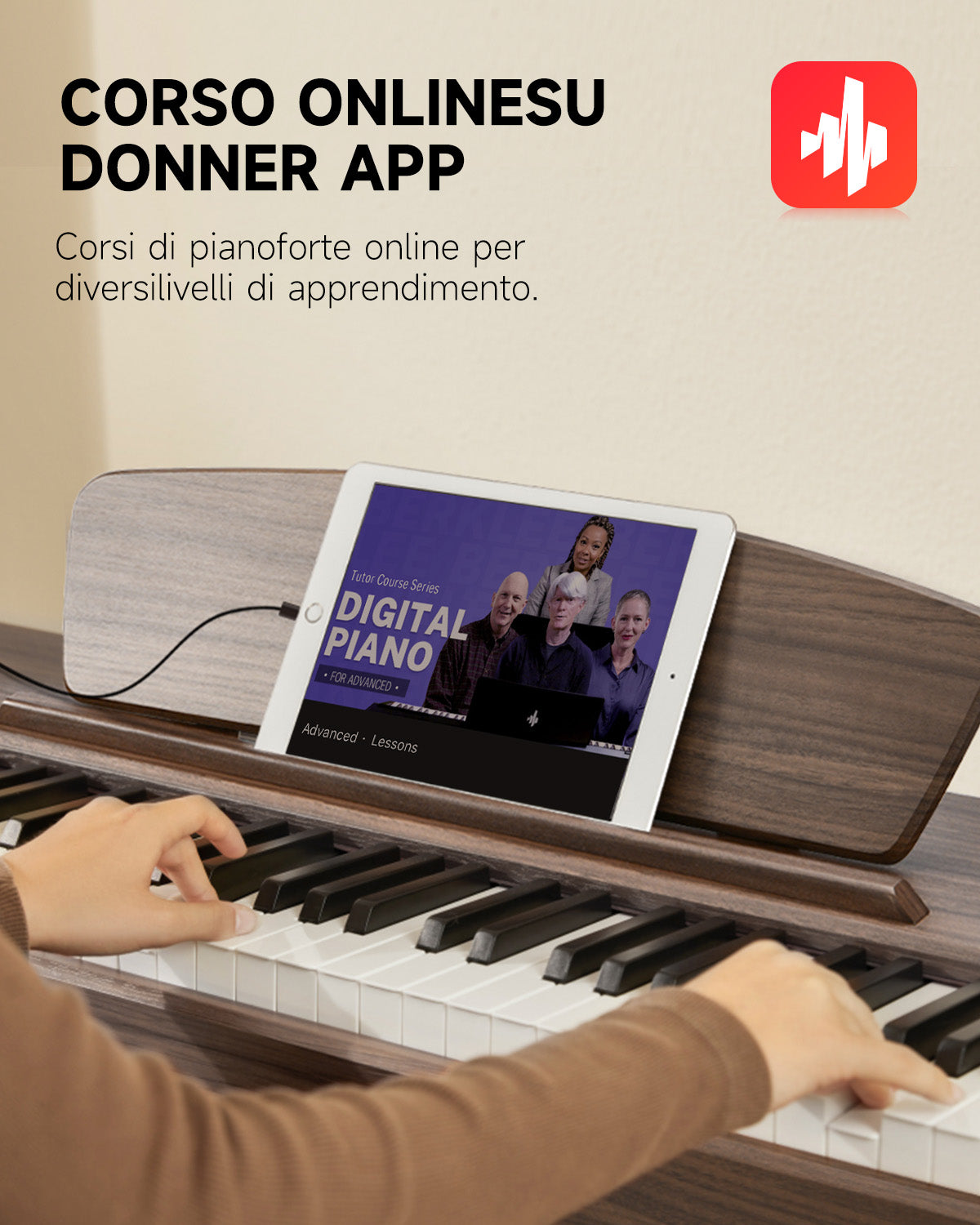 Donner DDP-80 tastiera fully weighted in legno-Noce##