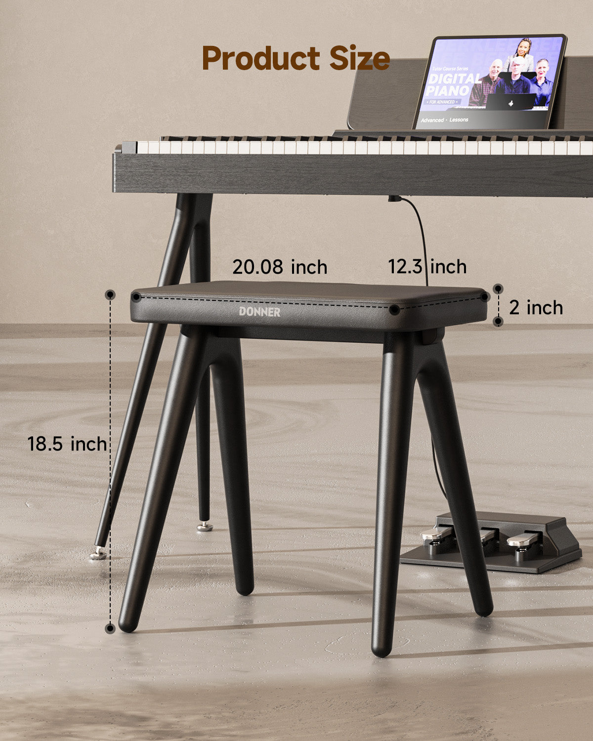 Donner DKB-100 Panca per pianoforte in legno massello Home Style