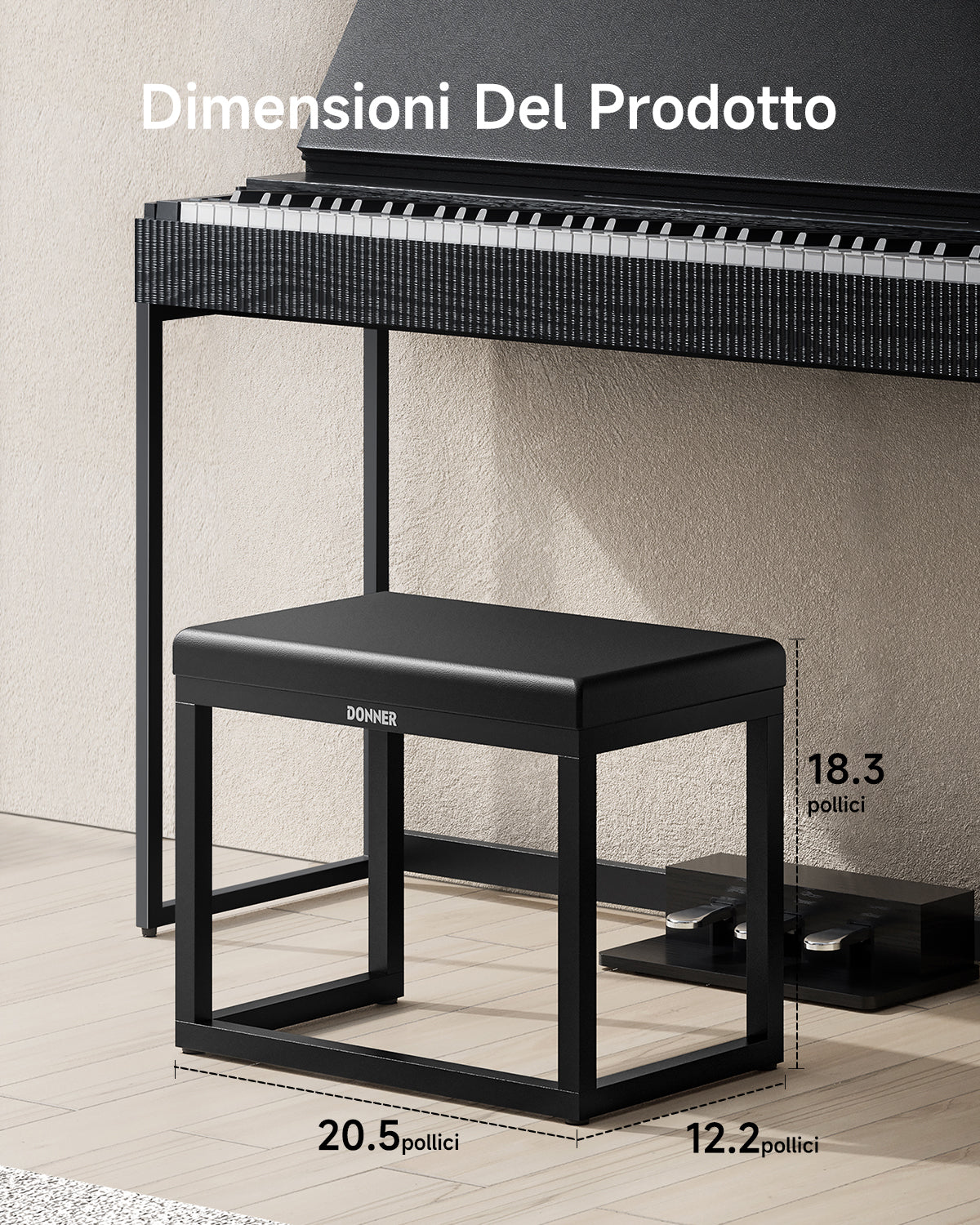 Donner DKB-200 Panca per pianoforte minimalista