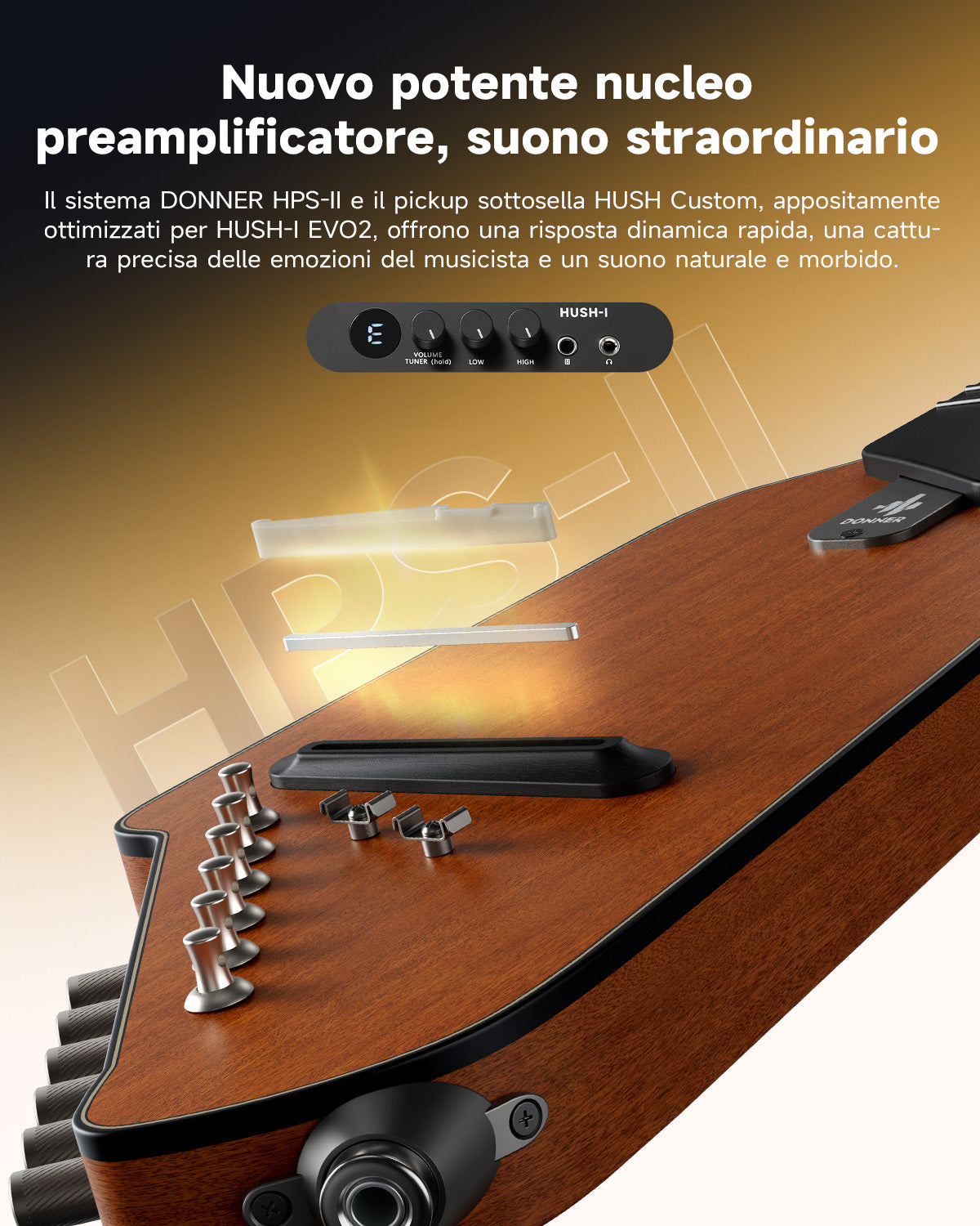 Donner HUSH I Evo2 Chitarra-Naturale##