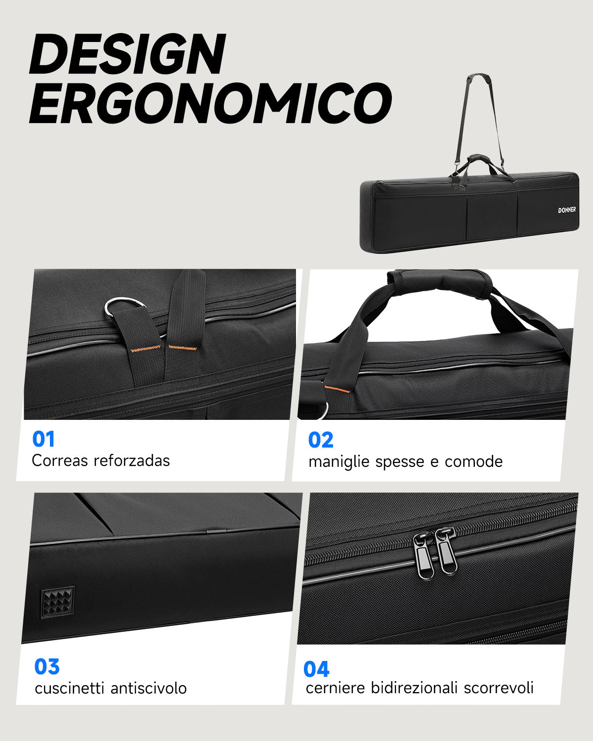 Donner Borsa per tastiera da 88 tasti