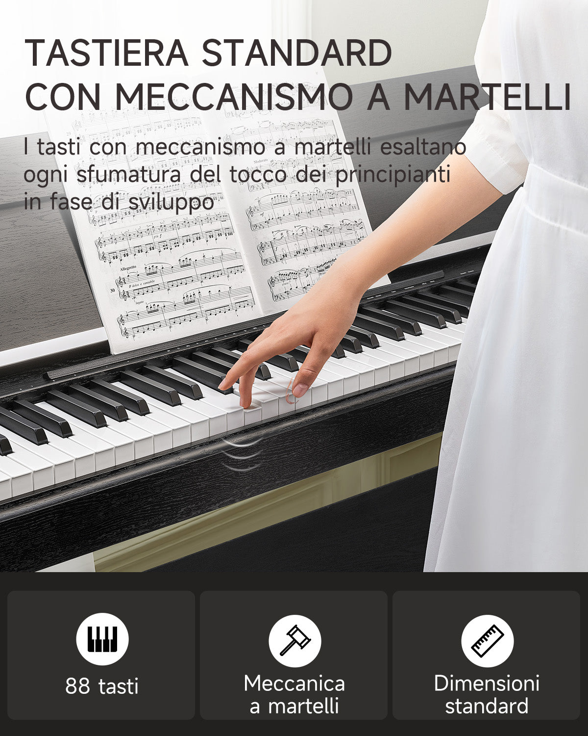 Donner DDP-90 PRO  Pianoforte digitale completamente pesato per uso domestico