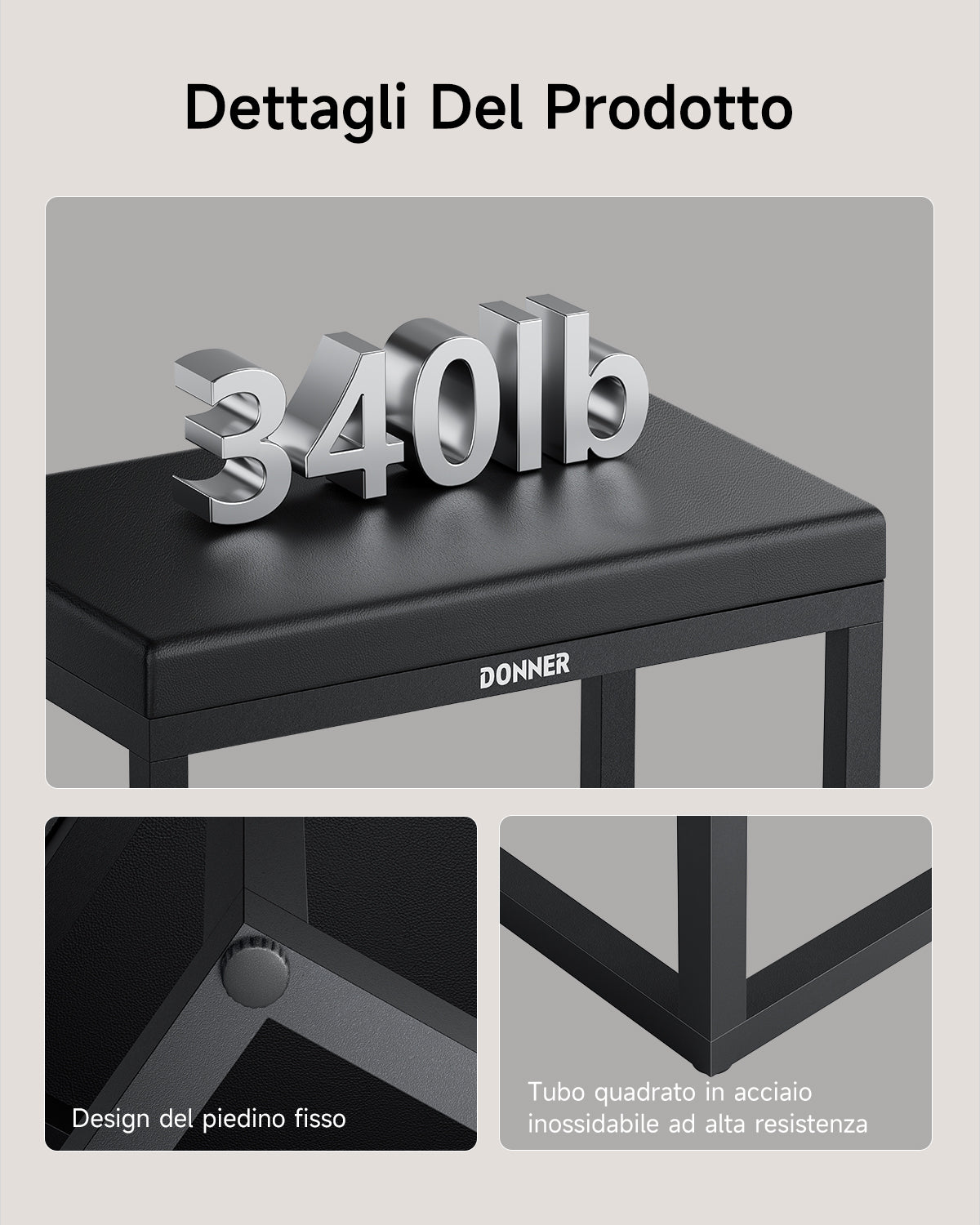 Donner DKB-200 Panca per pianoforte minimalista
