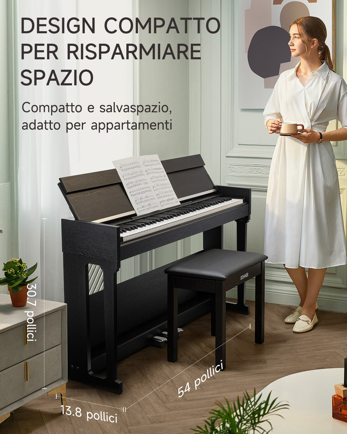 Donner DDP-90 PRO  Pianoforte digitale completamente pesato per uso domestico