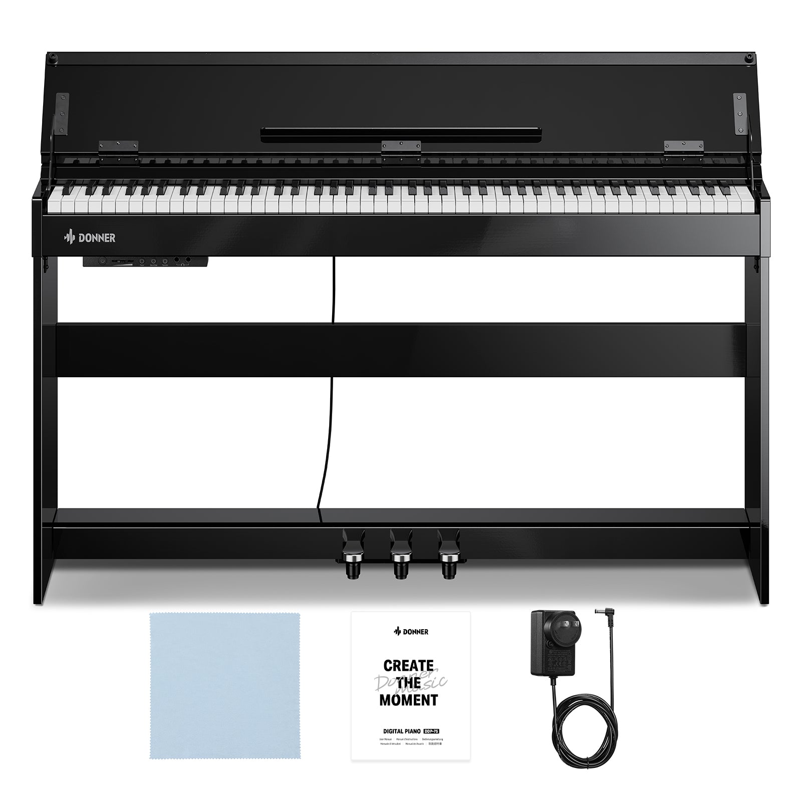 Donner DDP-75 Glossy Flip-Top Pianoforte Digitale Verticale