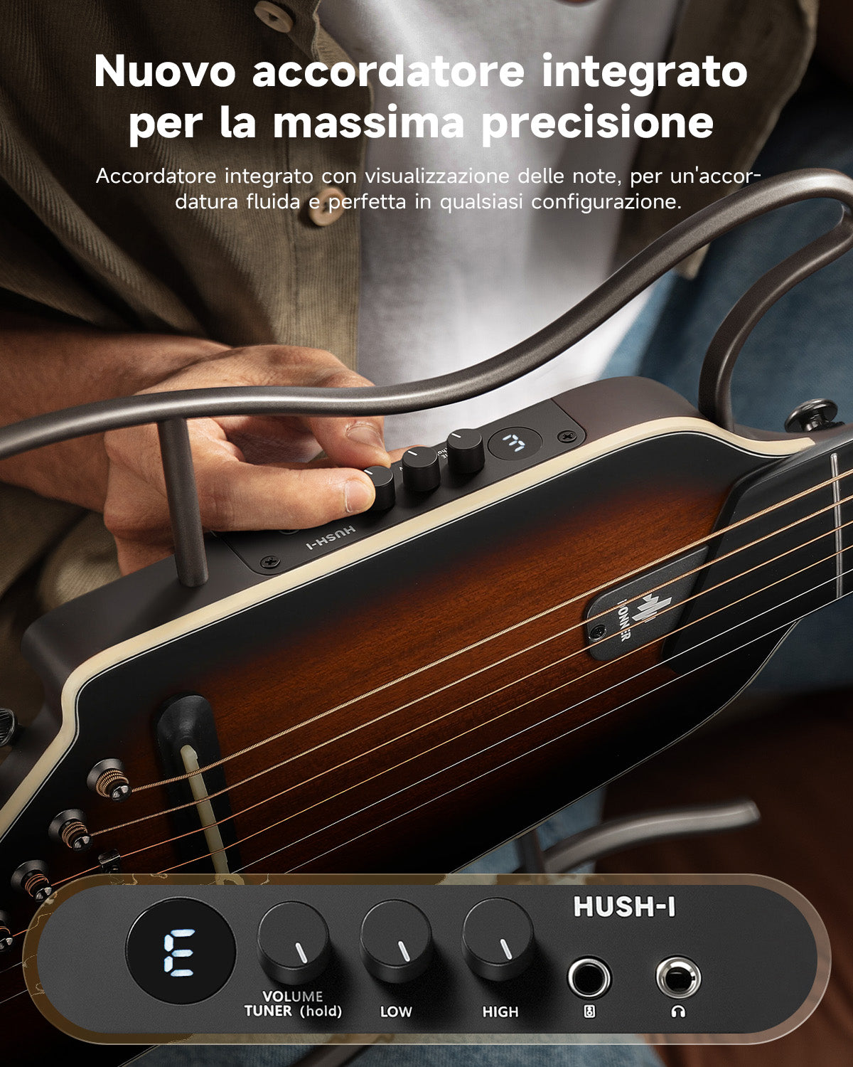 Donner HUSH I Evo2 Chitarra-Sunburst##