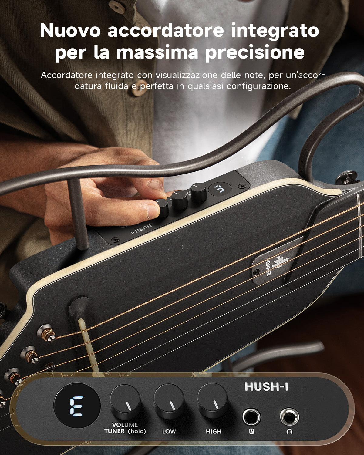 Donner HUSH I Evo2 Chitarra-Nero##