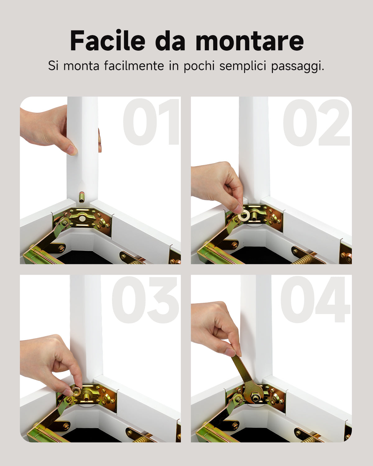 Donner Sgabello per pianoforte regolabile in altezza, bianco opaco