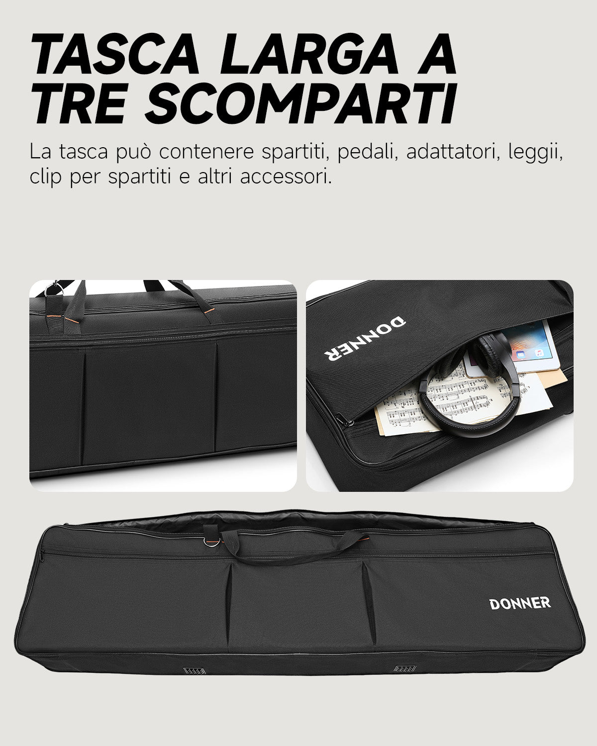 Donner Borsa per tastiera da 88 tasti