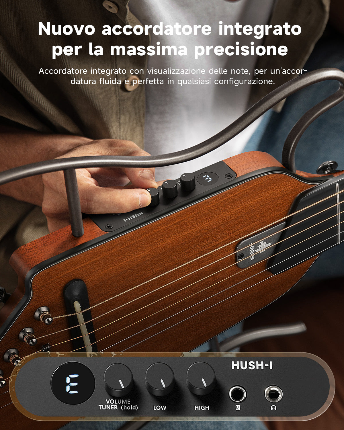 Donner HUSH I Evo2 Chitarra-Naturale##