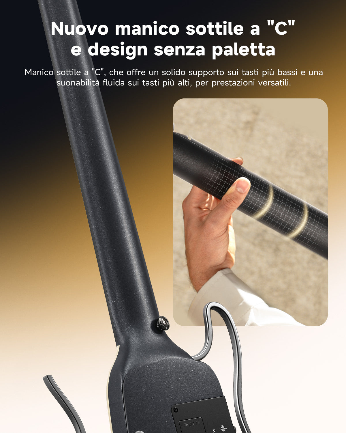 Donner HUSH I Evo2 Chitarra-Nero##