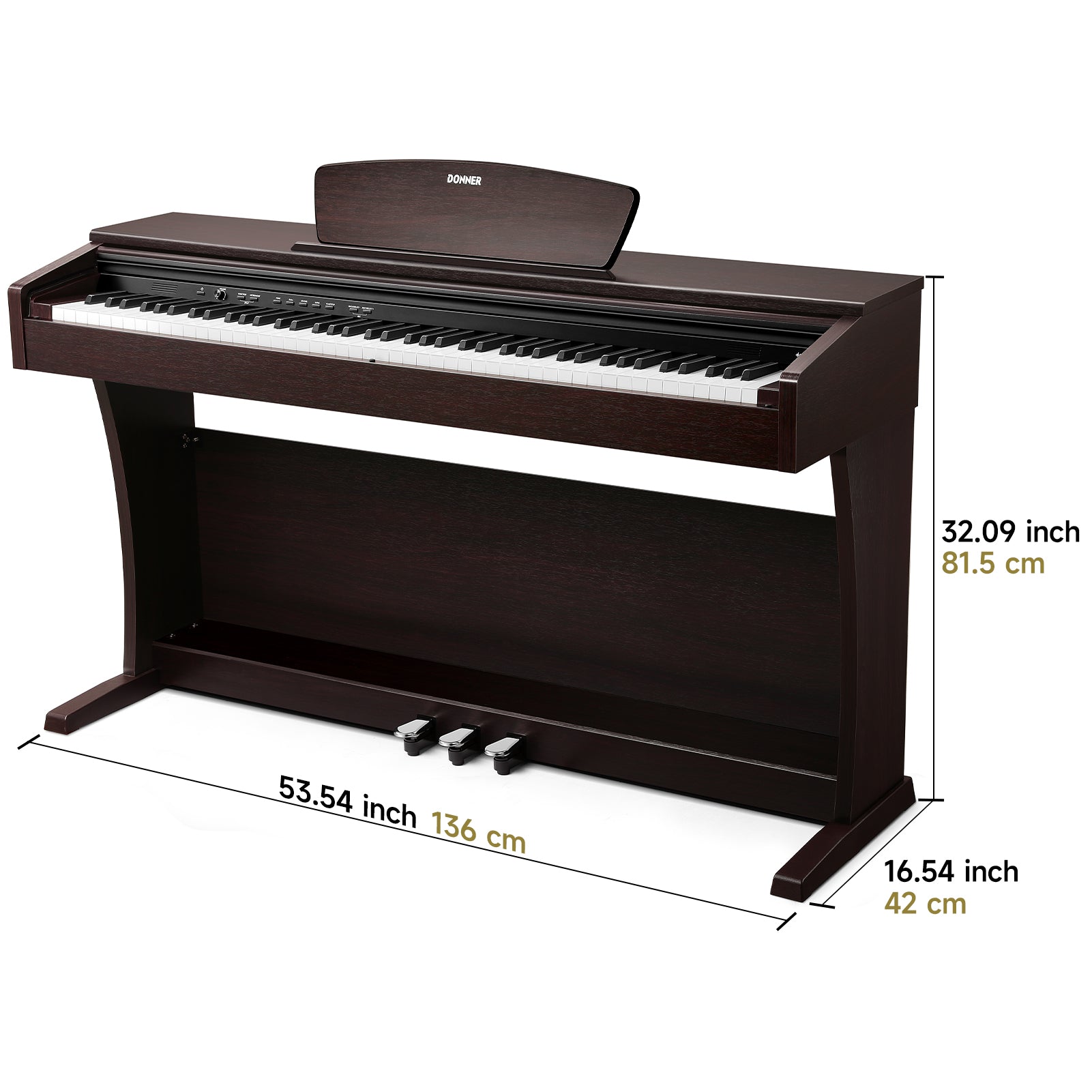 Donner DDP-300 Pianoforte Digitale per Casa con Tasti Semi-pesati (Versione Aggiornata)
