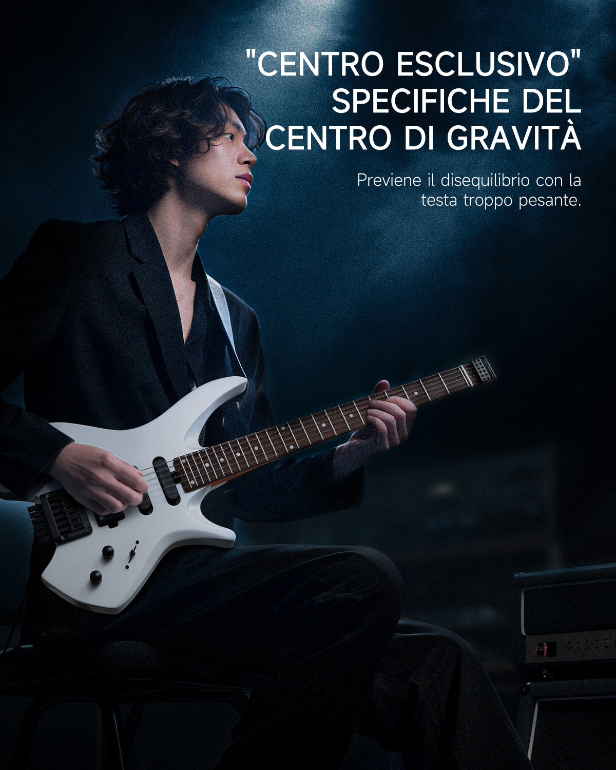 Donner NHL-500 Chitarra elettrica senza paletta-Bianco##