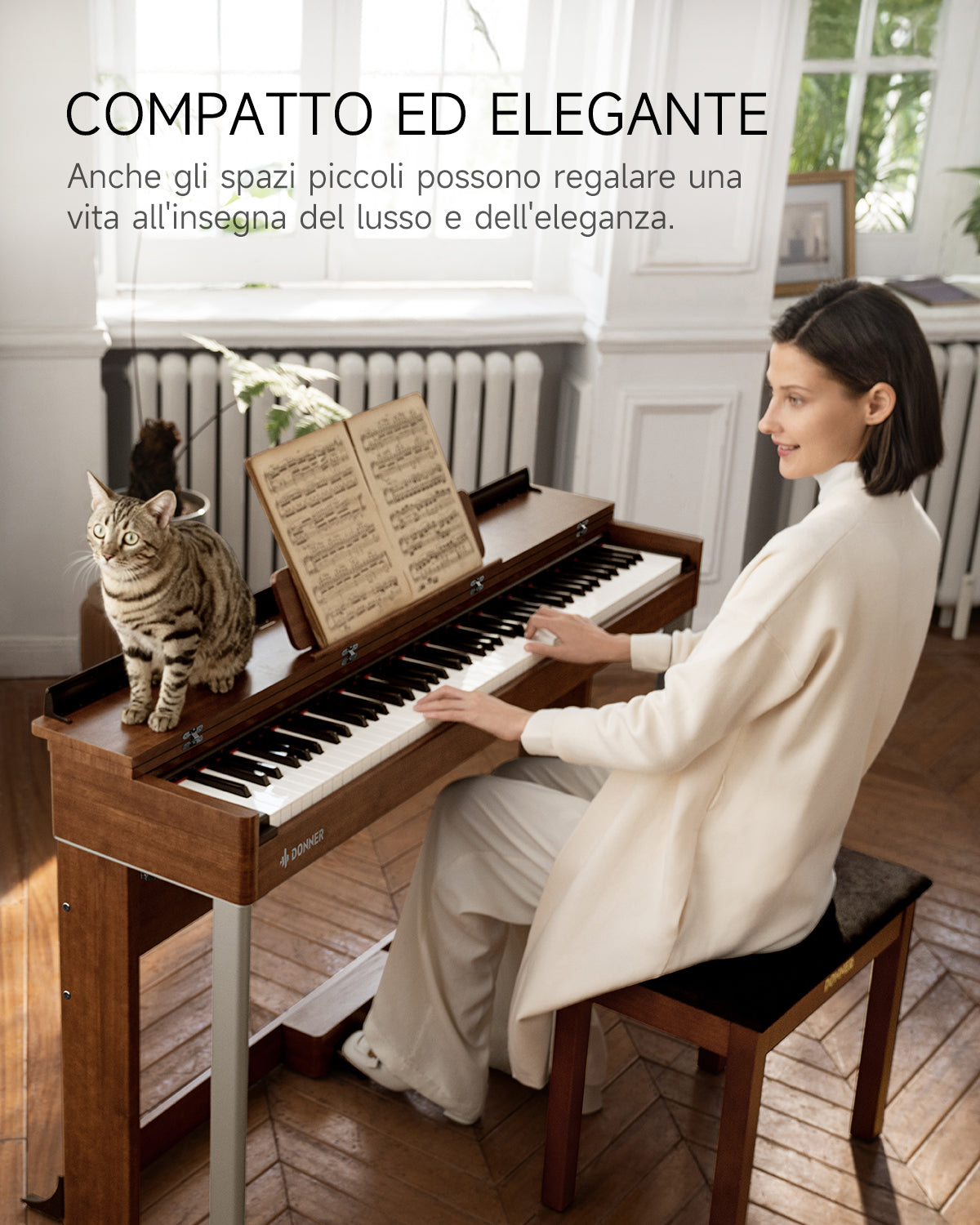 Donner DDP-200 Pianoforte Digitale con Azione a Martello Graduale-DDP-200MK2 Versione aggiornata##