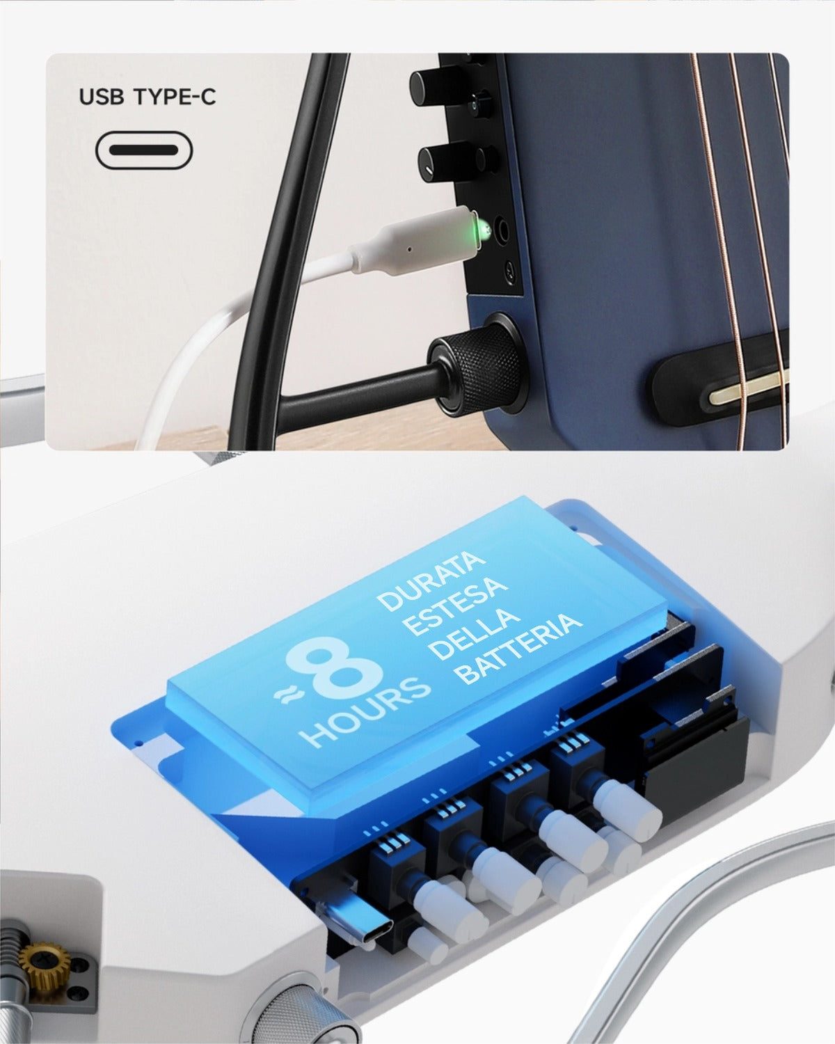 Donner HUSH-I Pro Chitarra Modalità di suono multiple Chitarra da viaggio-Volo nello Spazio Profondo##