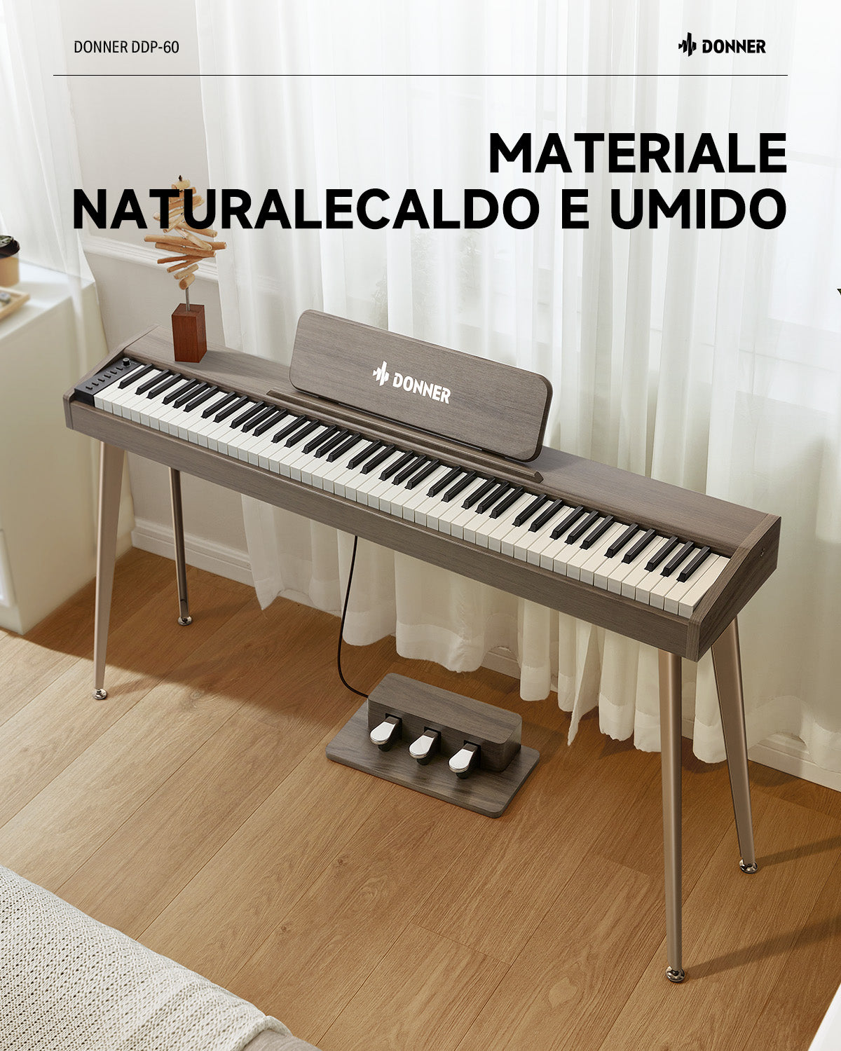 Donner DDP-60  tastiera semipesata-Grigio-bruno##