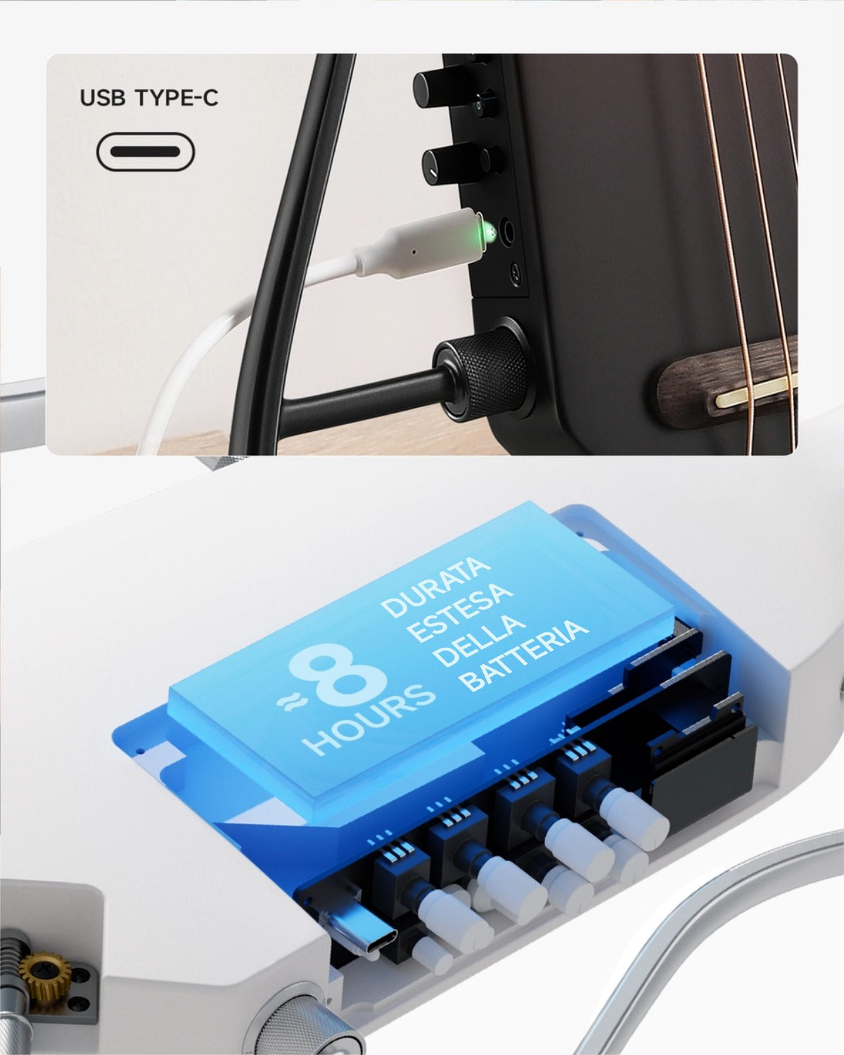 Donner HUSH-I Pro Chitarra Modalità di suono multiple Chitarra da viaggio-Gradiente Maillard##